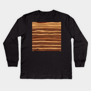 Wood pattern, model 17 Kids Long Sleeve T-Shirt